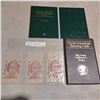 Image 1 : Coin book, big game collecter series book and 3- 1 cent potato chip bags from the 1930's