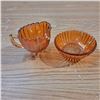 Image 1 : orange glass cup and bowl