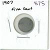 Image 1 : 1907 Canadian Silver Five Cents