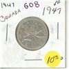 Image 1 : 1947 Canadian Silver Twenty Five Cents