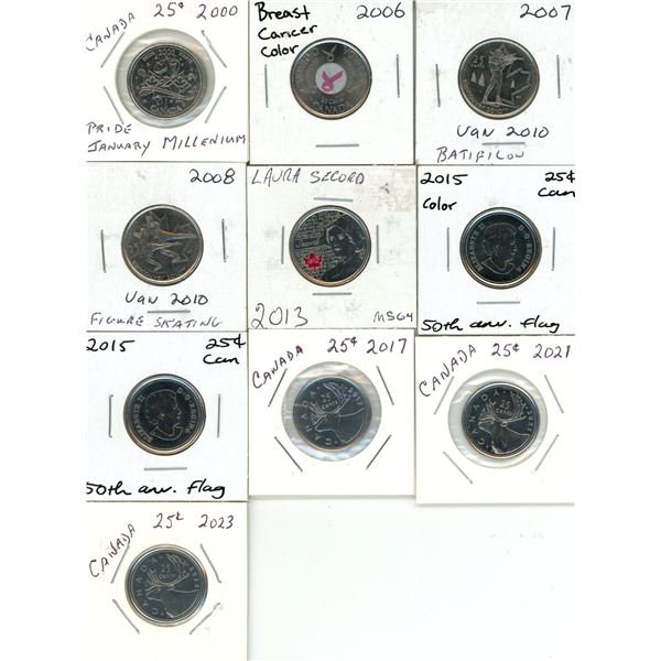 2000, 2006 (Breast Cancer, Color), 2007 (Van. 2010), 2008 (Van. 2010), 2013 (Laura Secord, Color), 2