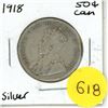 Image 1 : 1918 Canadian Silver Fifty Cents