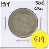 Image 1 : 1919 Canadian Silver Fifty Cents