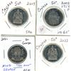 Image 1 : 2017, 2002, 2021, 2023 Canadian Fifty Cents.