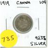 Image 1 : 1919 Canadian Silver Ten Cents
