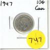 Image 1 : 1947 Canadian Silver Ten Cents