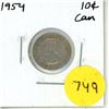 Image 1 : 1954 Canadian Silver Ten Cents