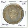 Image 1 : 1964 Canadian Silver Dollar. Missing Dot variety. AU-50. Scarce.