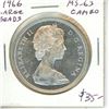 Image 1 : 1966 Canadian Large Beads Silver Dollar. MS-63 with Cameo. Bright White.