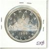 Image 2 : 1966 Canadian Large Beads Silver Dollar. MS-63 with Cameo. Bright White.