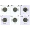 Image 1 : 1957, 1959, 1960, 1961, 1963 and 1966 Canadian 5 Cents Coins.