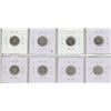 Image 2 : Set of 8 Canadian Silver 5 Cents. Includes 1902, 1904, 1905 Narrow Date, 1907 Narrow Date, 1917, 191