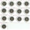 Image 1 : 1969, (2) 1970, (3) 1974, (2) 1975, (5) 1976 Canadian 50 Cents Coin.