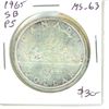 Image 1 : 1965 Canadian Silver Dollar Small beads Pointed 5 MS-63