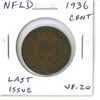 Image 1 : 1936 Canadian Penny 1 Cent Last Issue NFLD VF-20