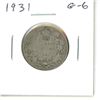 Image 1 : 1931 Canadian Silver 25 Cents. George V. G-6.