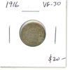 Image 1 : 1916 Canadian Silver 10 Cents. Issued during World War I. VF-30.