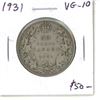 Image 1 : 1931 Canadian Silver 25 Cents. George V. VG-10