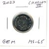 Image 1 : 2023 King Charles III Canadian 25 Cents. First issue of the new king. Gem MS-65.