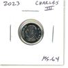 Image 1 : 2023 King Charles III Canadian 10 Cents. First issue of the new king. MS-64.