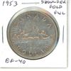Image 1 : 1953 Shoulder Fold Full Water Lines Canadian Silver Dollar. EF-40.