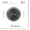 Image 1 : 1991 Canadian 25 Cents. Brilliant Uncirculated. Scarce date with only 459,000 minted.