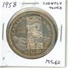 Image 1 : 1958 Canadian Silver Dollar. 100th Anniversary of BC as a Crown Colony. MS-60. Lightly Toned.