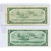 Image 1 : (2) 1954One Dollar Bill "Bank of Canada"