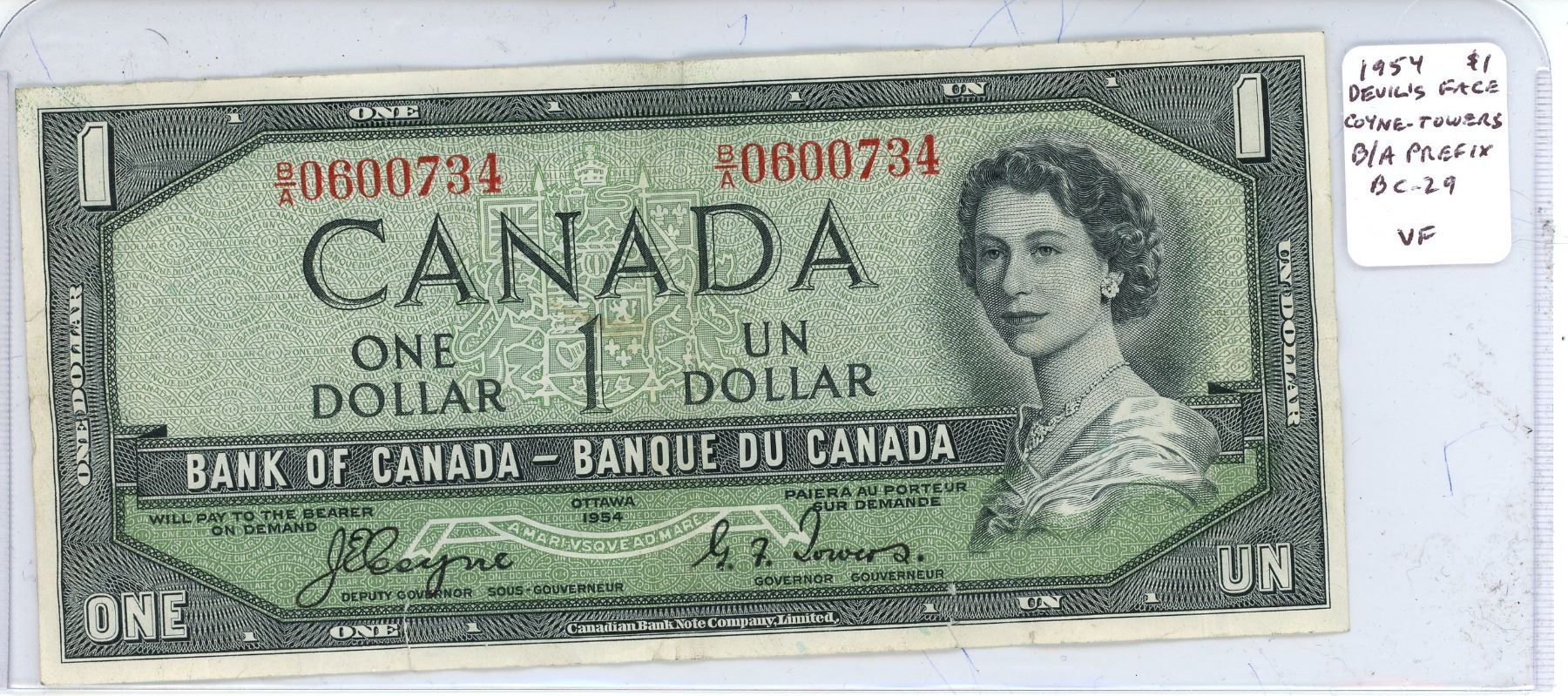 1954 Canadian Dollar Bill Devils Face Coyne Tower Schmalz Auctions 1954-canadian-dollar-bill-devils-face-coyne-tower-schmalz-auctions