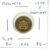 Image 1 : 1974 Morocco 5 Cent Coin Y-59 BU FAO