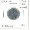 Image 1 : 1966 Spain Franco 50 Cent Coin