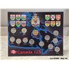 Image 1 : 1992 Canada 125th Anniversary Royal Canadian Mint Coin Set with sleeve cover.  12 x 25 cents and Par