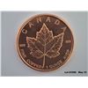 Image 1 : "Maple Leaf" Copper Coin -1 oz .999 Fine Copper