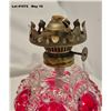 Image 4 : Red oil lamp with red stubby chimney.  Complete with wick
