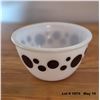 Image 2 : 1960's Vintage Hazel Atlas Brown Polka Dot White Milk Glass Mixing/Nesting Bowl.  Belongs to the pol