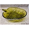 Image 1 : Mid Century Vintage 1970's Indiana Glass Avocado Green Grape Fruit Bowl.  Heavy Thick Glass.