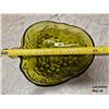 Image 4 : Mid Century Vintage 1970's Indiana Glass Avocado Green Grape Fruit Bowl.  Heavy Thick Glass.