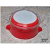 Image 5 : Mid Century Primary Red Pyrex Casserole Dish with Clear Lid  1 1/2 qrt.