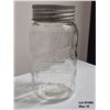 Image 7 : Antique old glass "CROWN" glass canning jar with lid and ring.  Dominion Glass - Made in Canada.   O