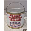 Image 2 : Vintage Large 10 lb Rogers Syrup Pail and GSW LunchKit with unique leather strap handle