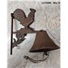 Image 1 : Cast Iron Farmhouse Dinner Bell (wall mountable) - Rustic Rooster