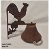 Image 3 : Cast Iron Farmhouse Dinner Bell (wall mountable) - Rustic Rooster