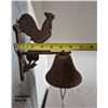 Image 4 : Cast Iron Farmhouse Dinner Bell (wall mountable) - Rustic Rooster