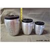 Image 2 : Vintage 1960'S Spun Aluminum Ware Canister Set:  Sugar/Coffee/Tea with Lids  1960-1969