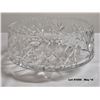 Image 2 : Vintage Pinwheel Crystal Footed Fruit Bowl - Circular Shallow - Heavy