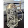 Image 1 : Vintage Domex Ducks Beer Stein. Germany. Ornate Pewter lid.  Etched glass-wildlife art.