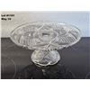 Image 1 : Vintage Pressed Glass Cake Pedestal - 9"W x 4"H