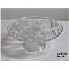 Image 6 : Vintage Pressed Glass Cake Pedestal - 9"W x 4"H