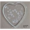 Image 2 : Heart Shaped Glass Serving Dish with Frosted Flower 3D Art Design. No markings, but similar to Cinde