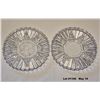 Image 1 : Set of (2) Vintage 1940's Federal Glass 8" Plates - Pioneer Fruit Pattern/Dainty Leaf - Crimped Glas